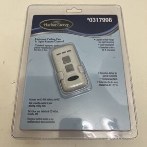 Harbor Breeze Universal Ceiling Fan & Light Remote Control 0317998 w/Transmitter